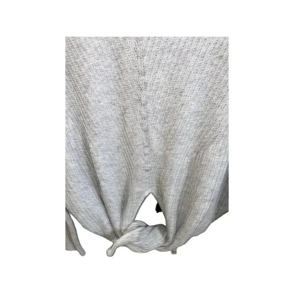 Anthropologie Moth Tie Front Turtle Neck Light Gray Cashmere Blend Sweater Small - Picture 5 of 6
